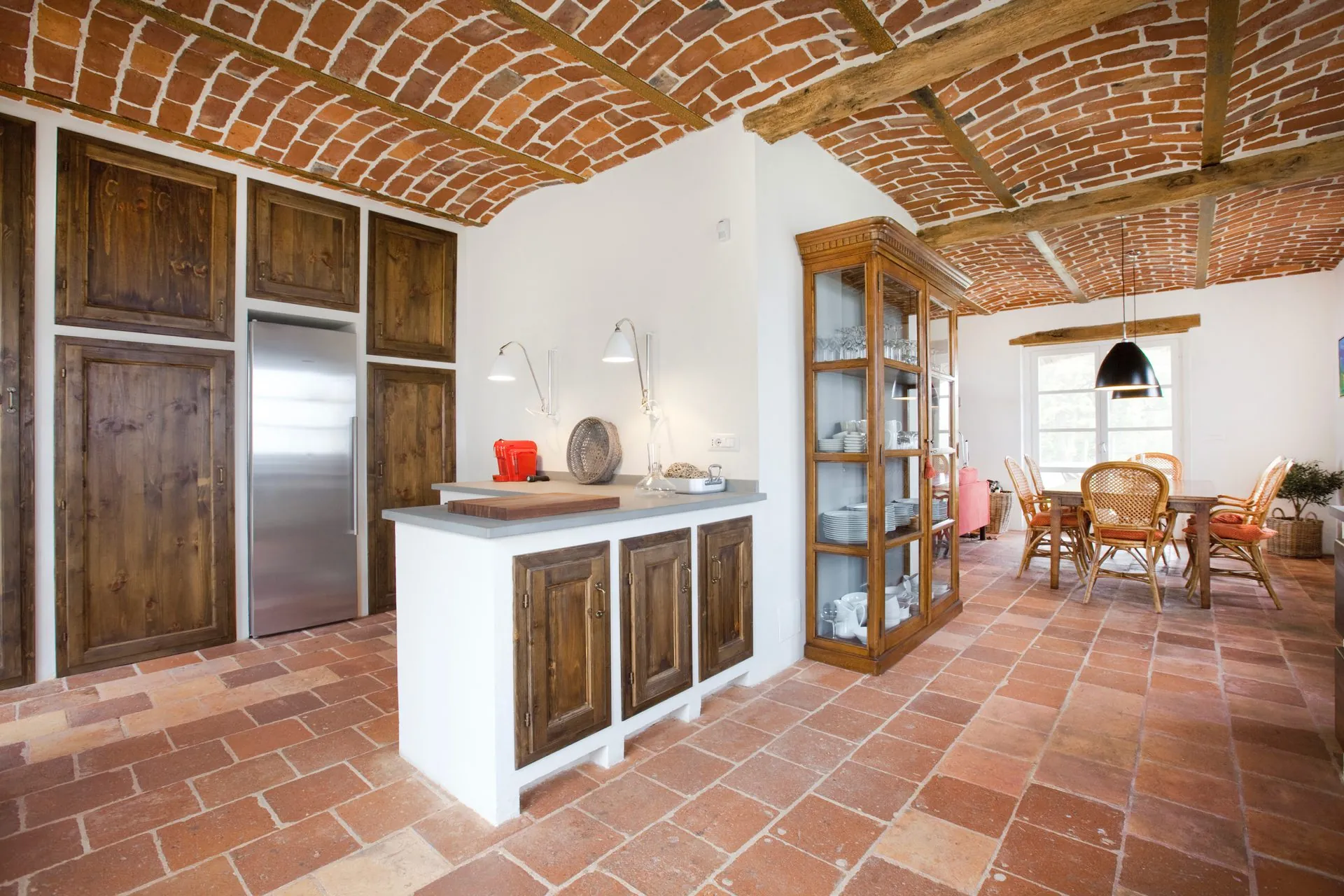Modern kitchen in ancient walls